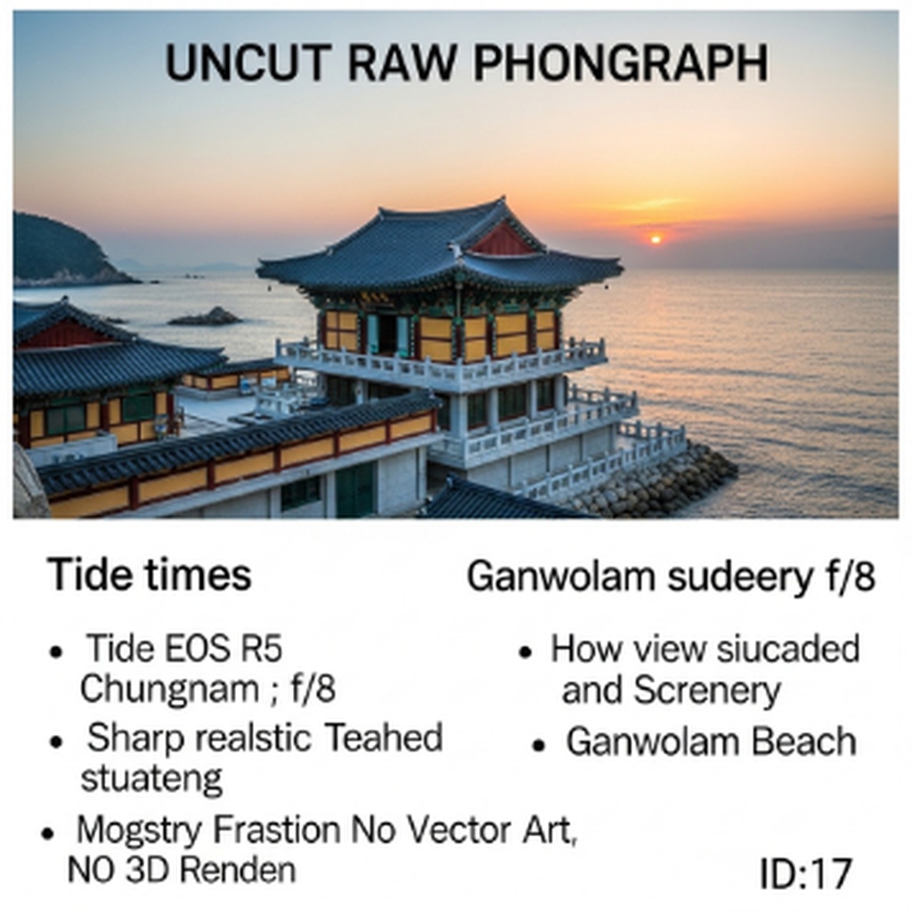 충남 서산 간월암 물때 시간 확인 및 바다 위 사찰 관람법