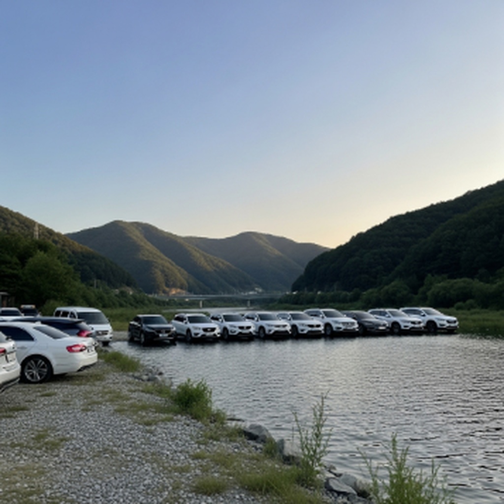 울진 성류굴 앞 하천변 무료 주차장 및 관광지 주차 시설