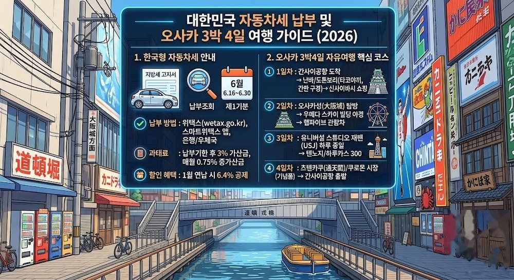 처음 가는 오사카 3박4일 자유여행 코스 및 경비 완벽 가이드