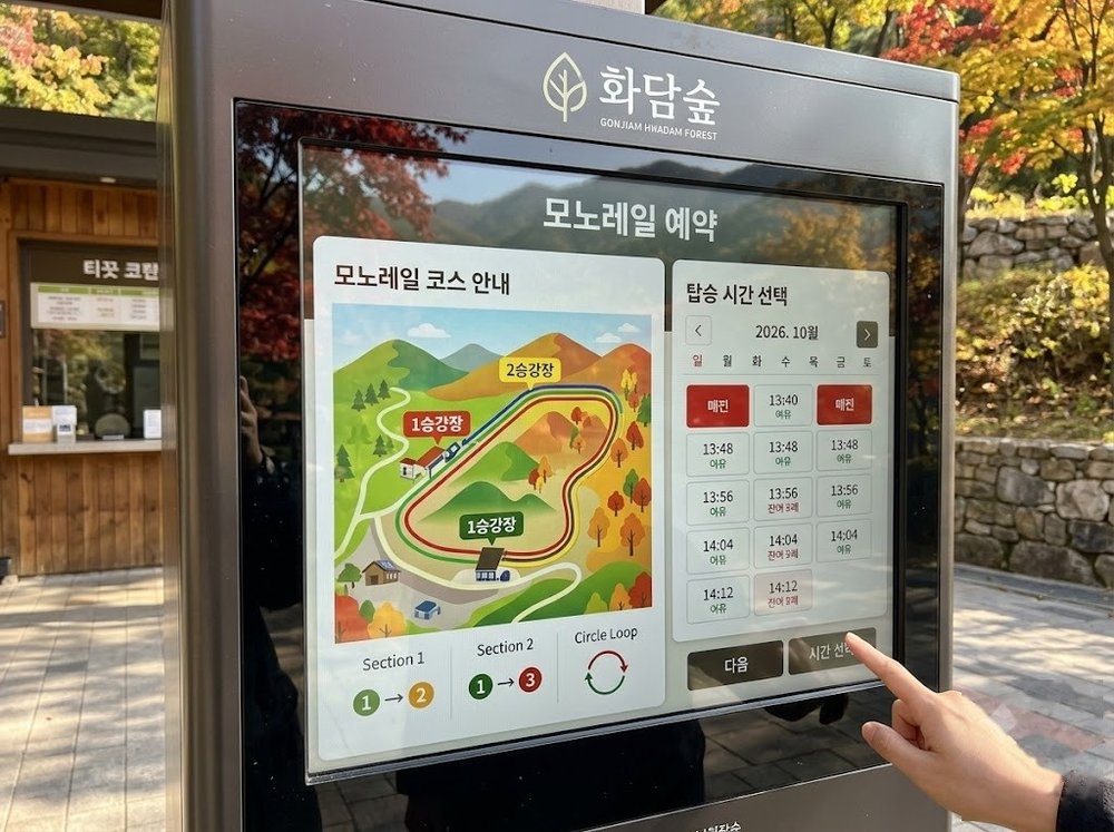 화담숲 모노레일 현장 무인 발권기